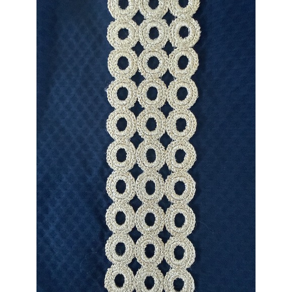 Lilly Pulitzer Sasha Shift Dress Halter Size 8 Navy Blue Metallic Gold Resort - Picture 6 of 15